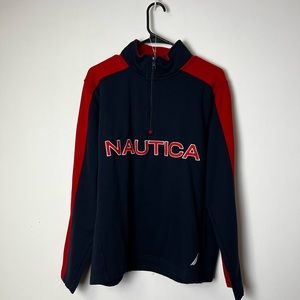 Red/blue nautica half zip up